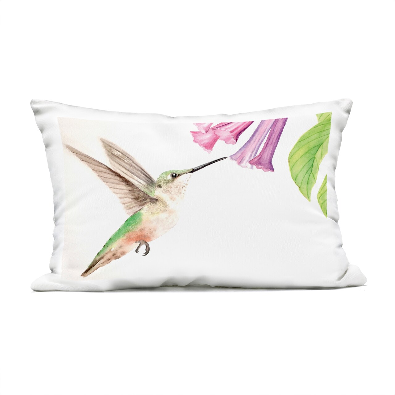Stupell Industries Hummingbird & Bluebell Flower Outdoor Printed Pillow design by Stephanie Fielden, 14 x 7 x 20